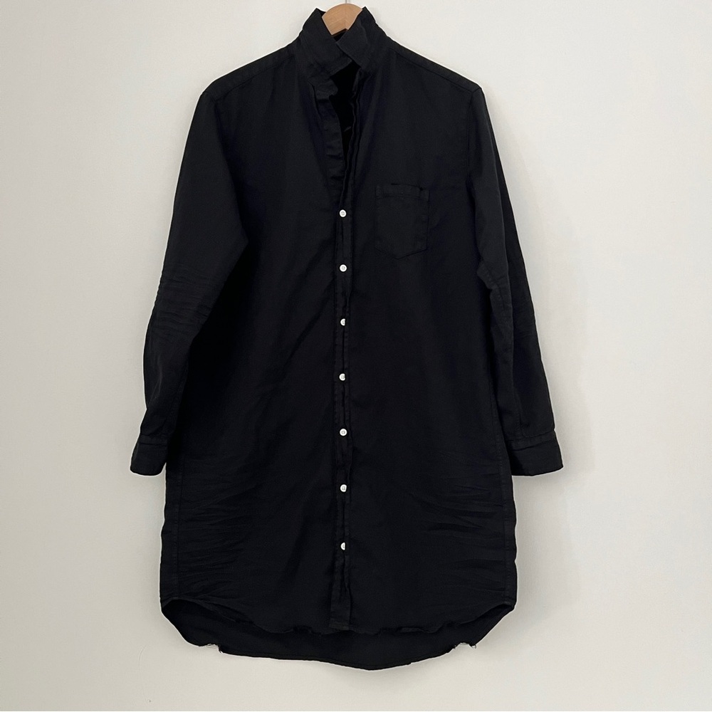 Frank & Eileen Black Long-Sleeve Button Front Shirt Dress